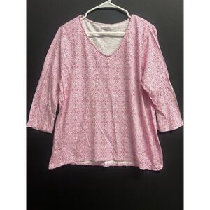 Chicos  Top pink Casual printed  sz 3